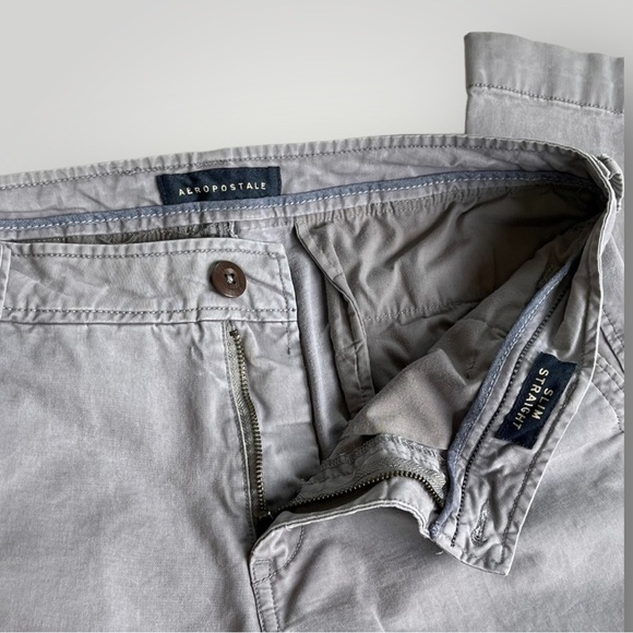 Aeropostale Slim Straight Gray Khaki/Chinos Pants - Picture 10 of 16